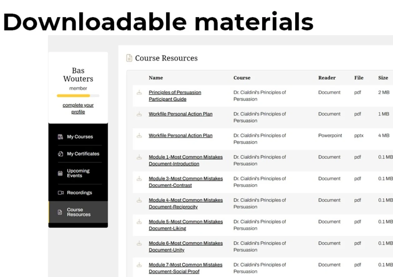 Downloadable Materials